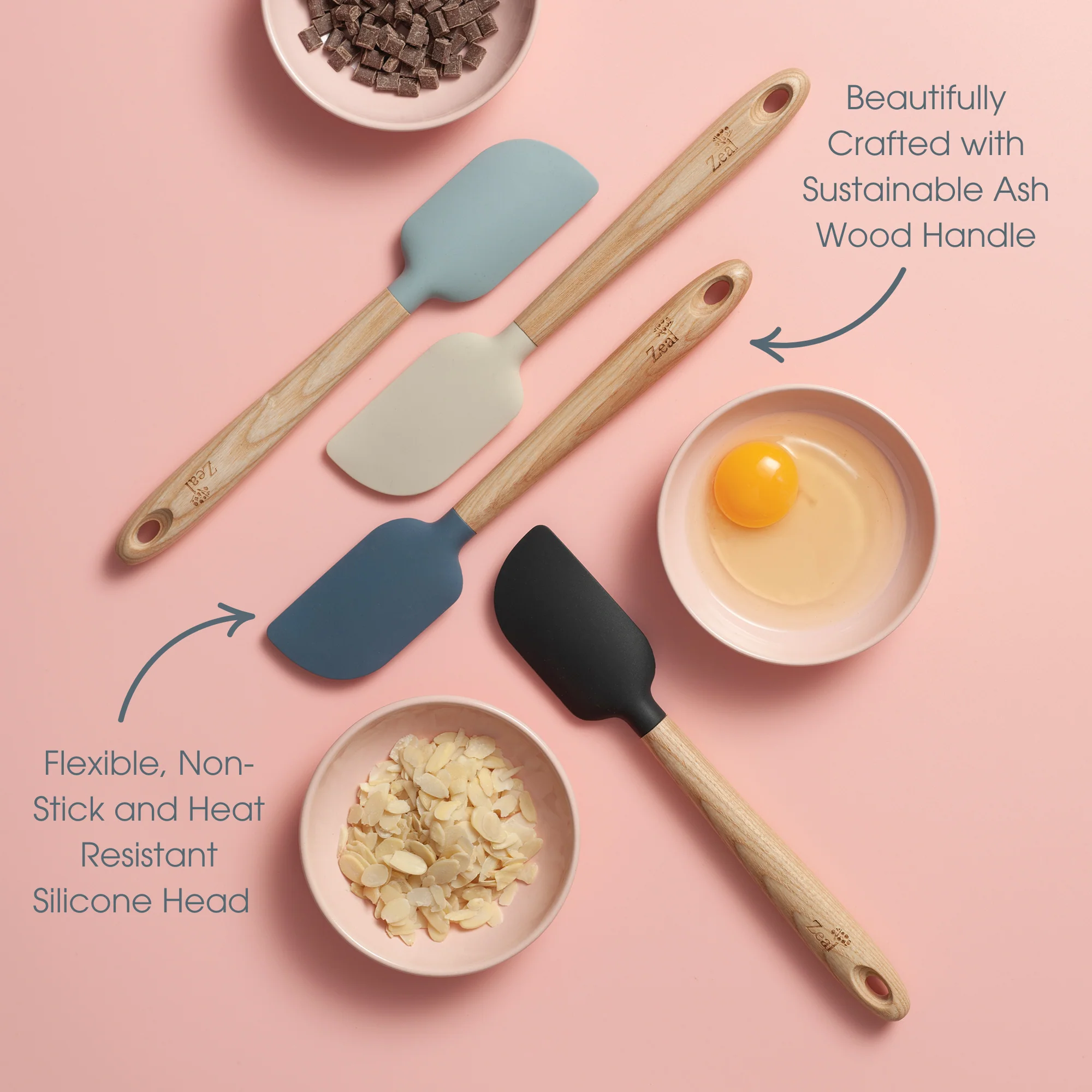 Ash Wood Handled Spatula, 25cm - Image 4