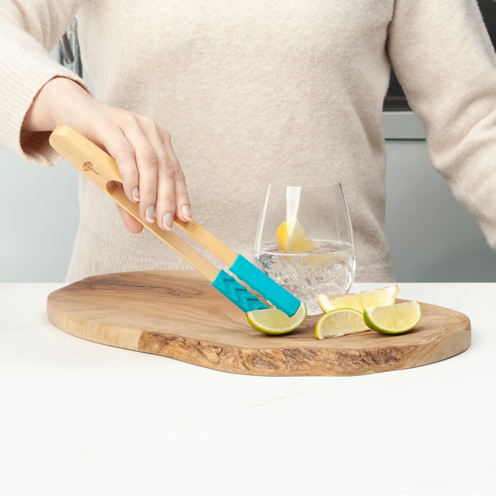 Bamboo Cooking Tongs with Silicone Tips, 25cm - Image 5