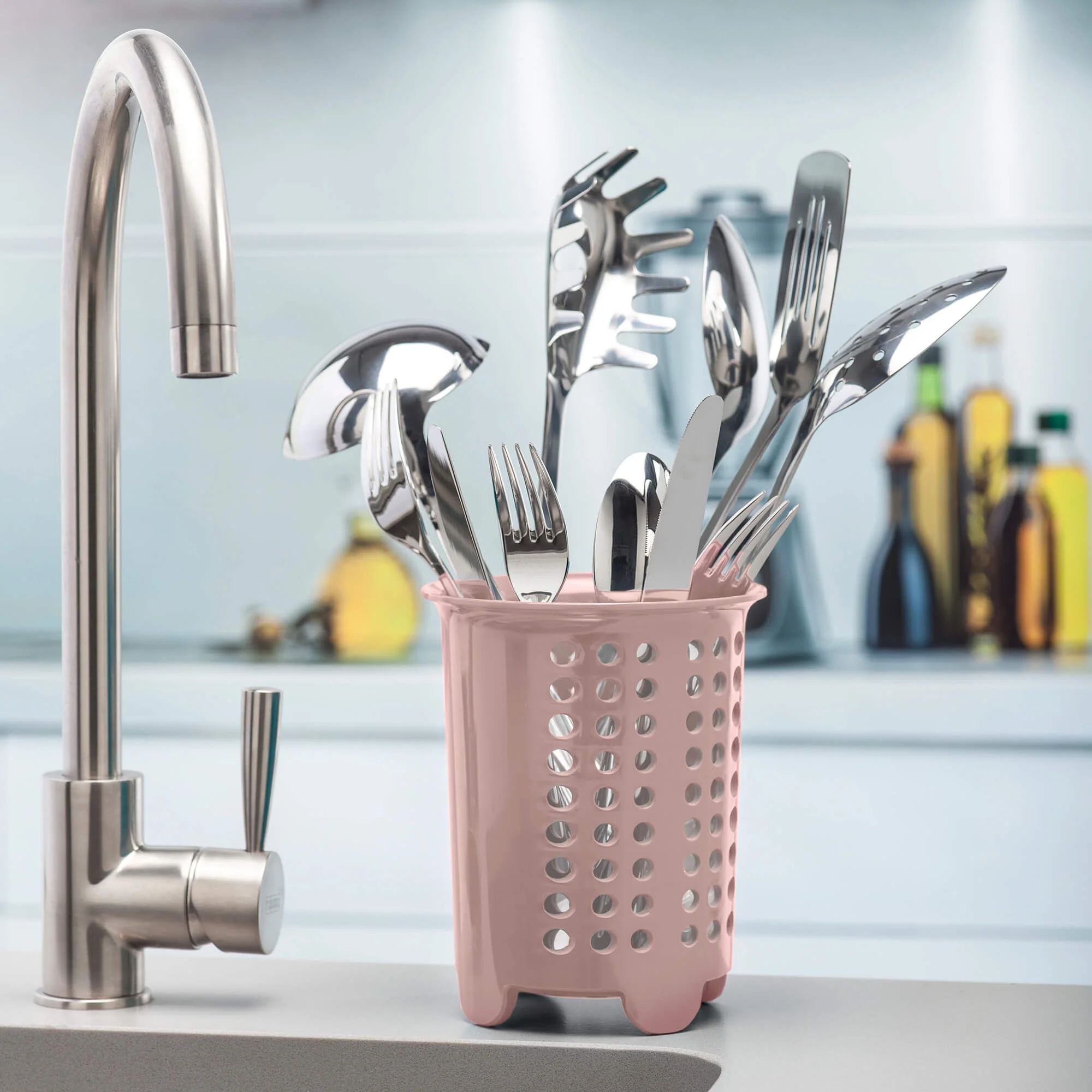 Premium Melamine Cutlery Drainer, Utensil Pot - Image 10