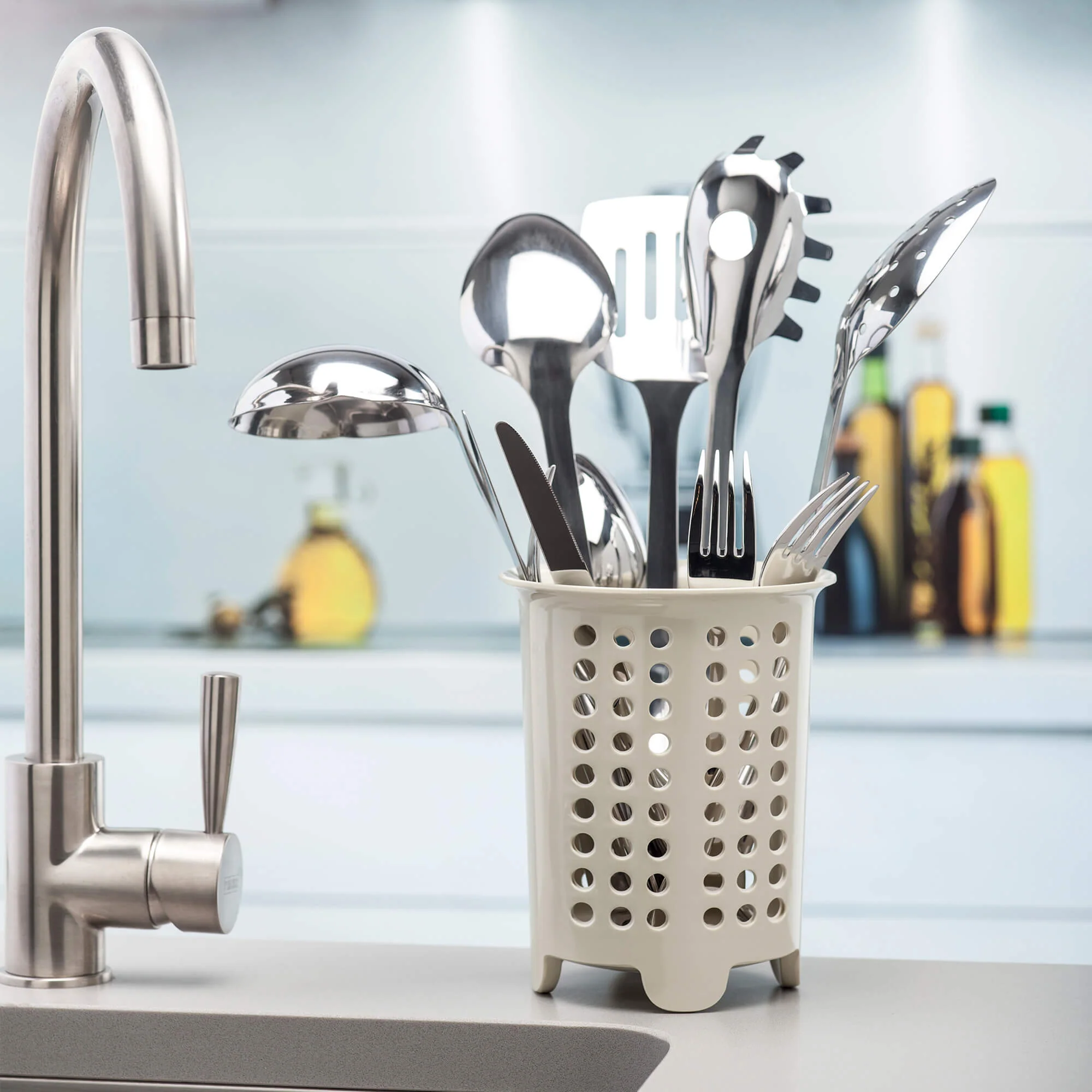 Premium Melamine Cutlery Drainer, Utensil Pot - Image 6