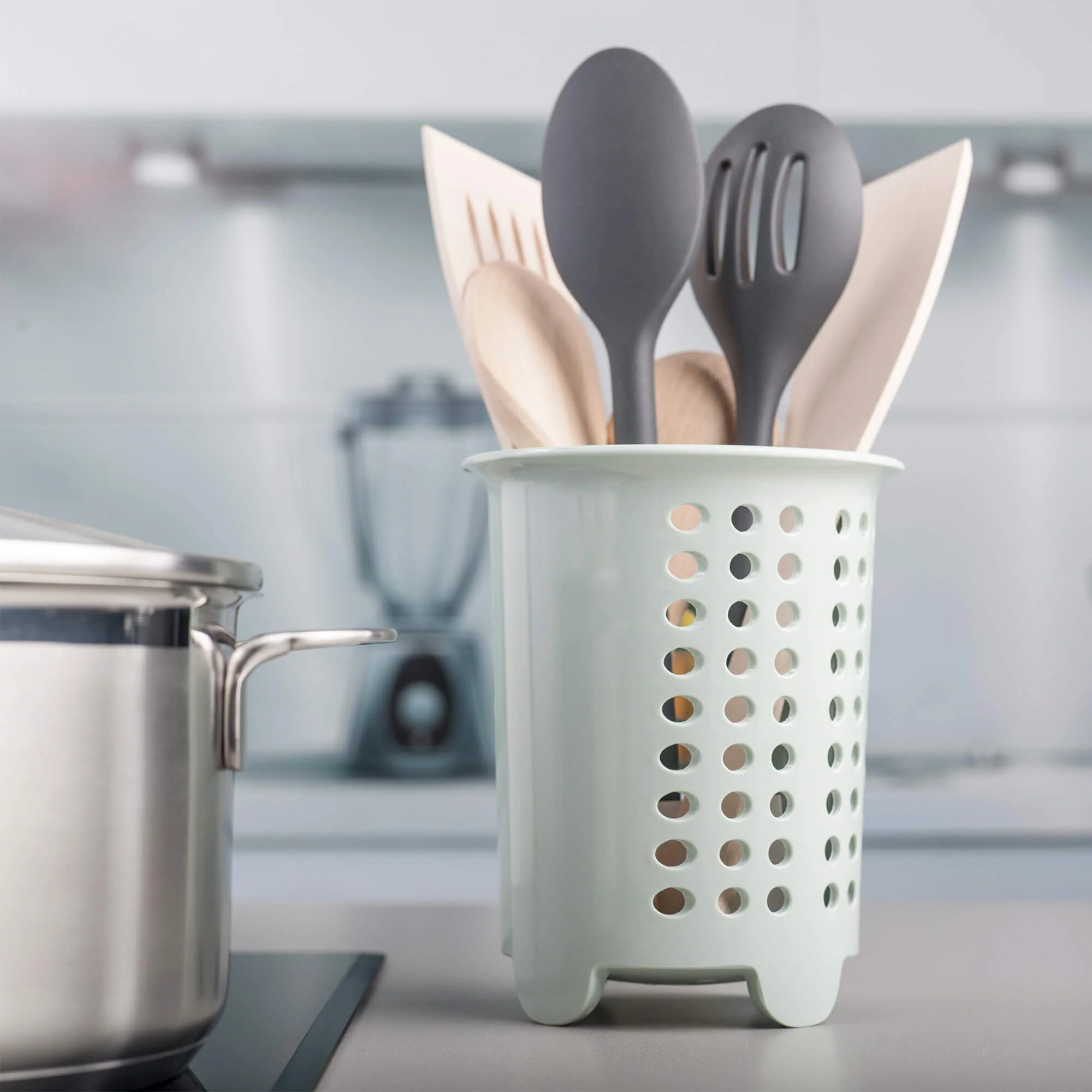 Premium Melamine Cutlery Drainer, Utensil Pot - Image 8
