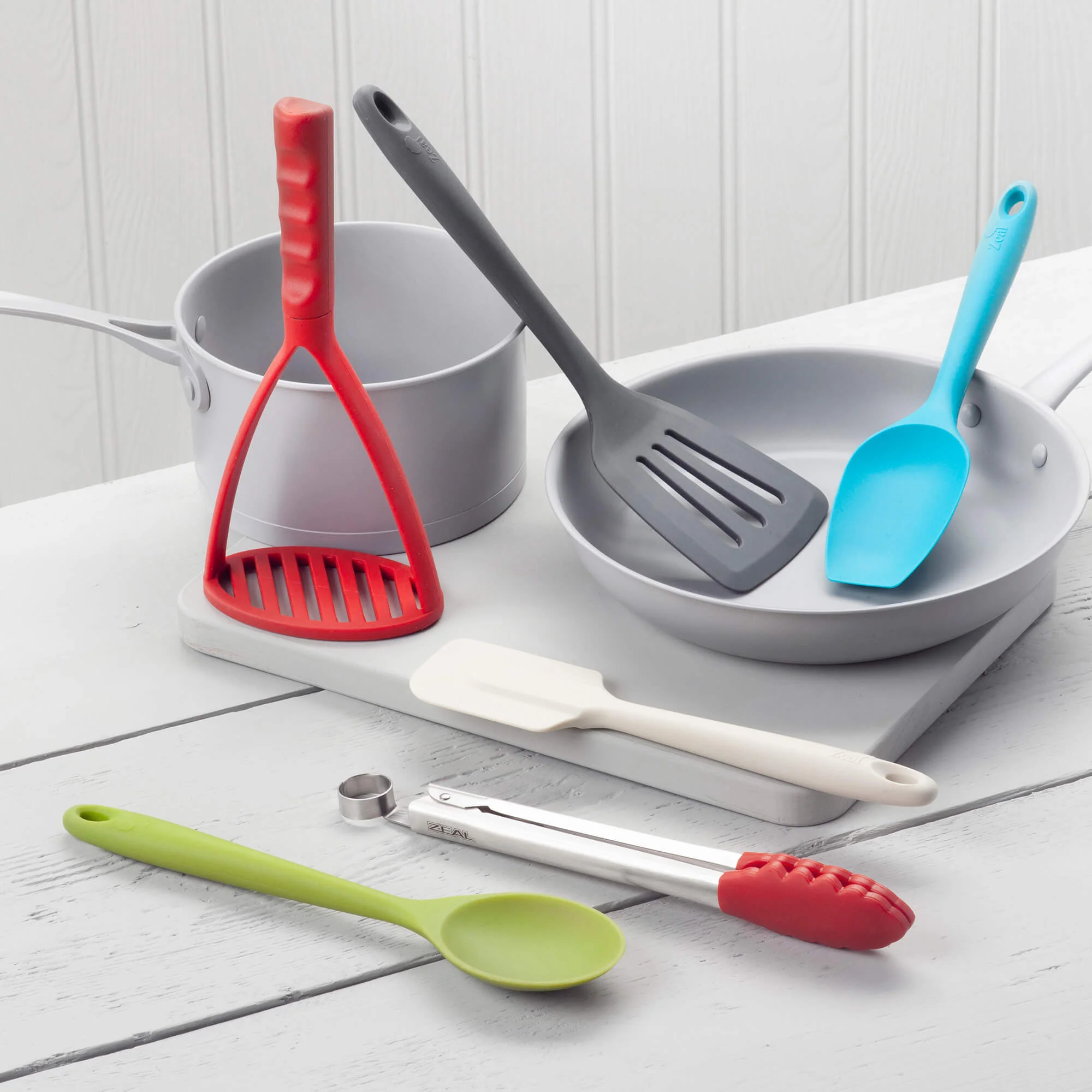 Kitchen Tongs, Flexitech Masher, Slotted Turner, Spoon, Spatula Spoon, Spatula Set - Image 8