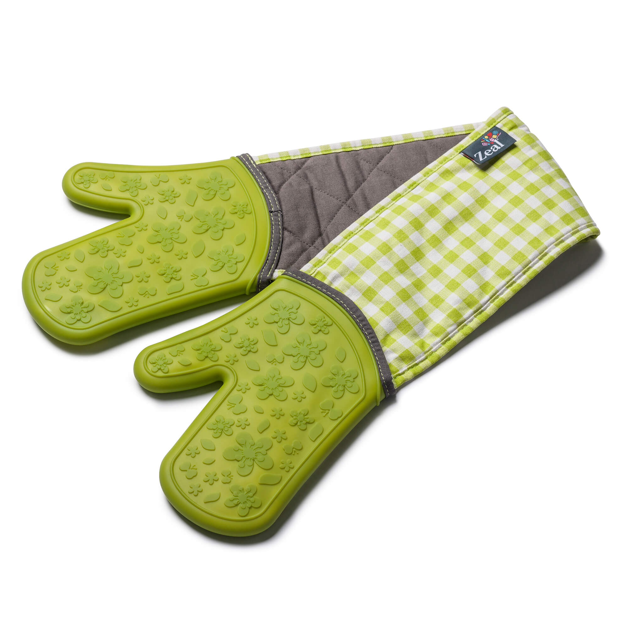 Steam Stop™ Waterproof Silicone Double Oven Glove, Gingham Floral - Image 5