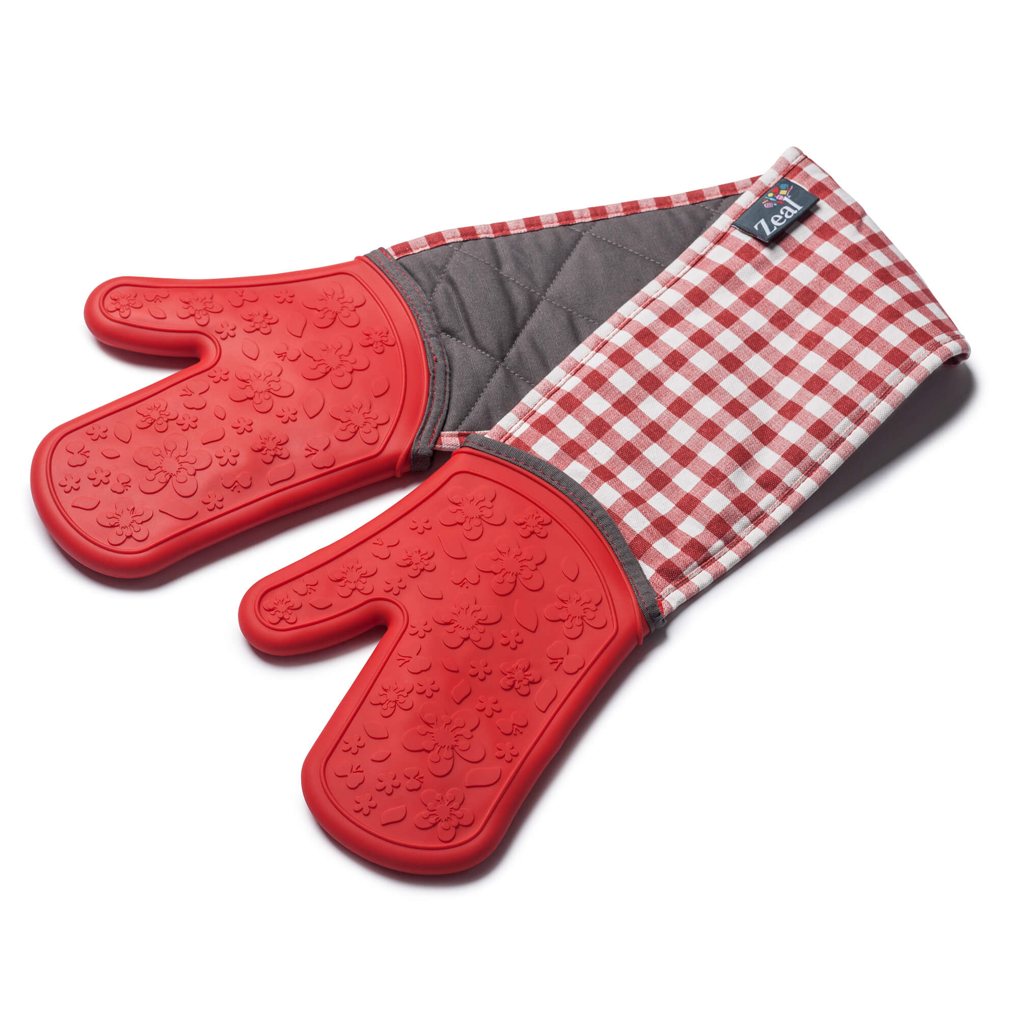 Steam Stop™ Waterproof Silicone Double Oven Glove, Gingham Floral - Image 7