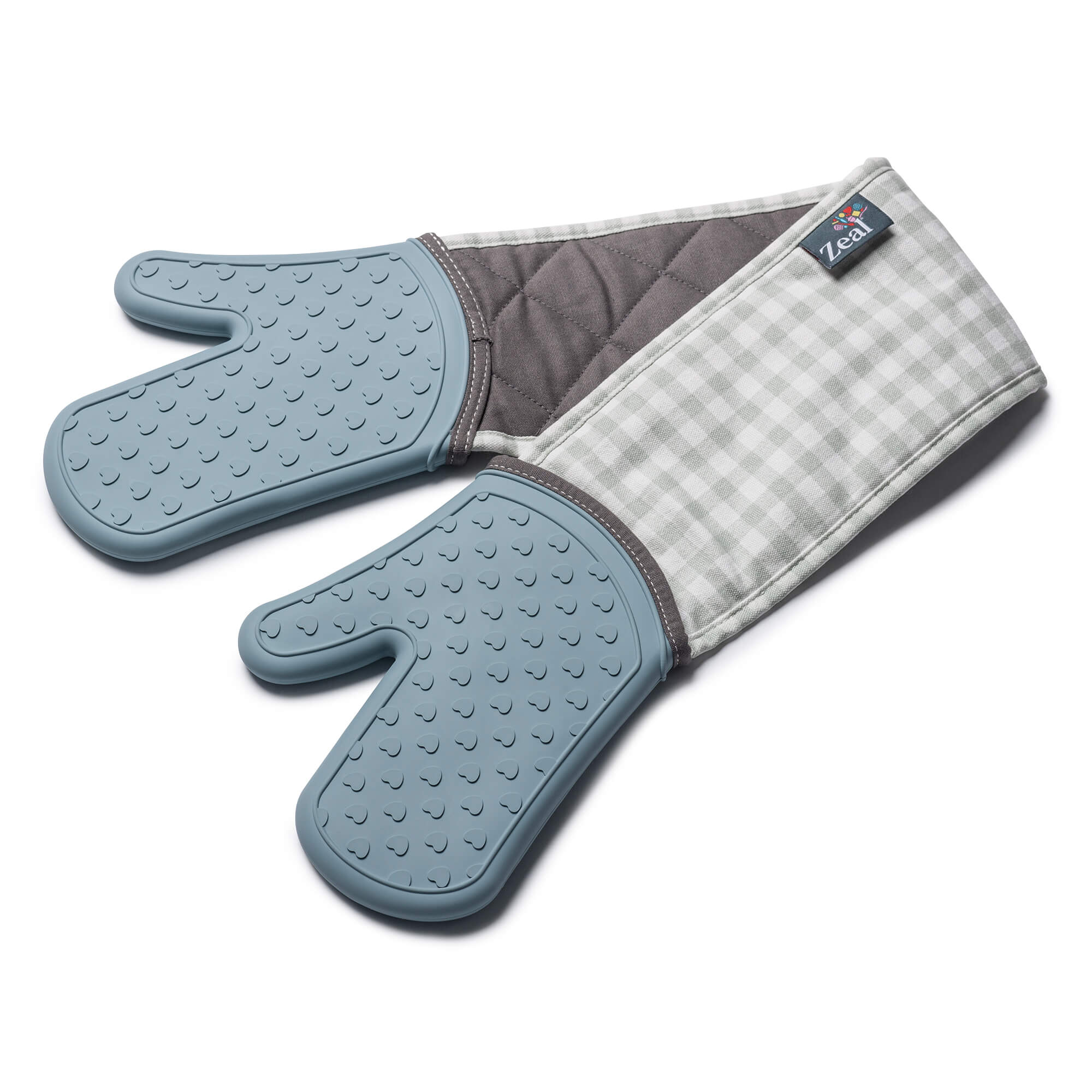 Steam Stop™ Waterproof Silicone Double Oven Glove, Gingham Heart - Image 5